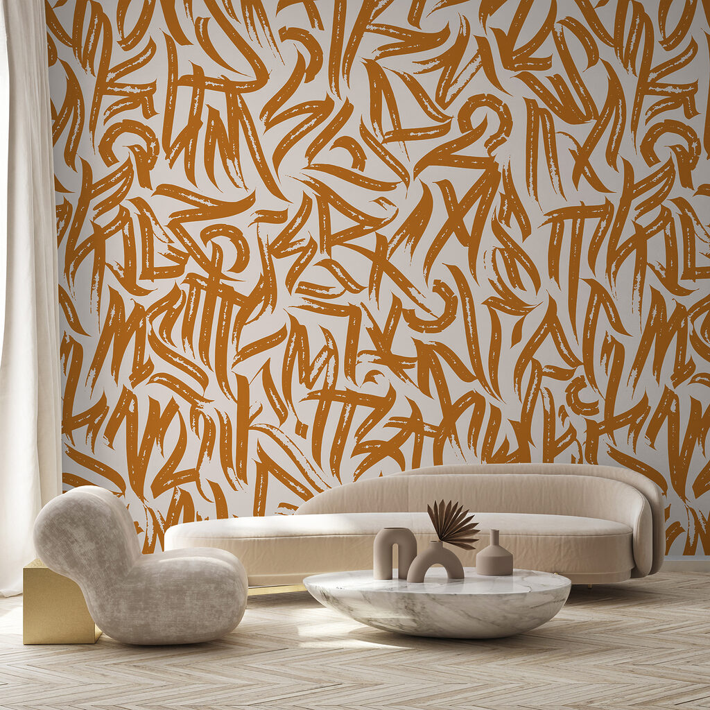 Zeichen in wilden Pinselschwüngen — Interieur 4
