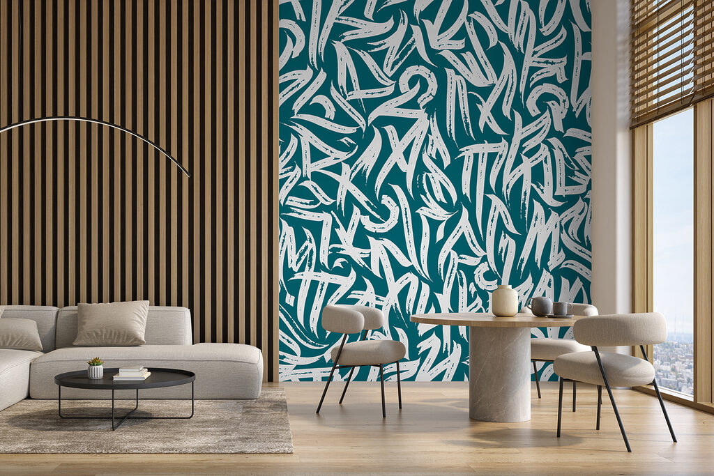 Zeichen in wilden Pinselschwüngen — Interieur 2