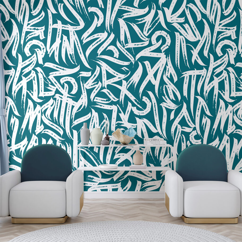 Zeichen in wilden Pinselschwüngen — Interieur 3
