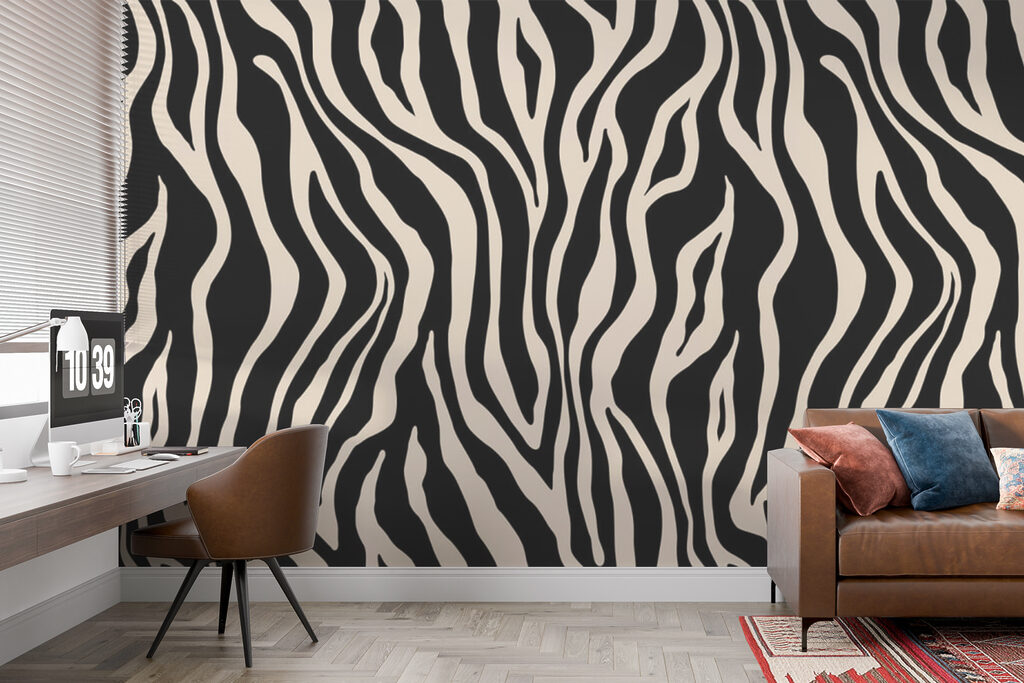 Geschwungene Zebrastreifen in einem Interieur