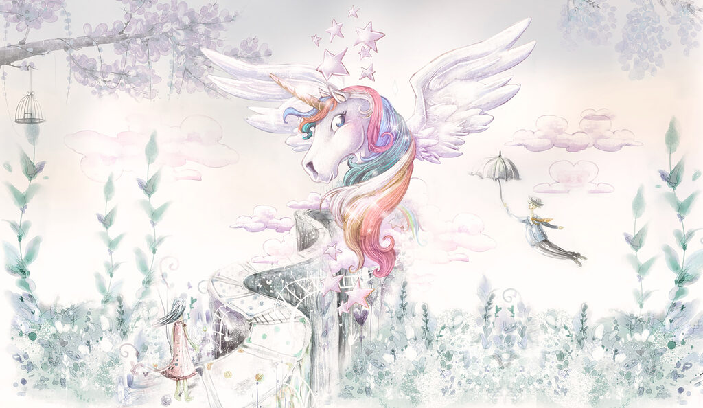 Geflügeltes Einhorn — ganzes Design