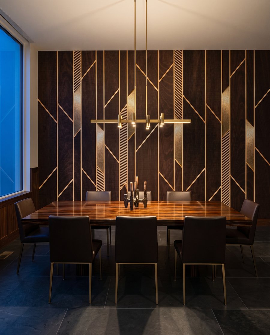 Goldene Linien auf Braun — Interieur 5