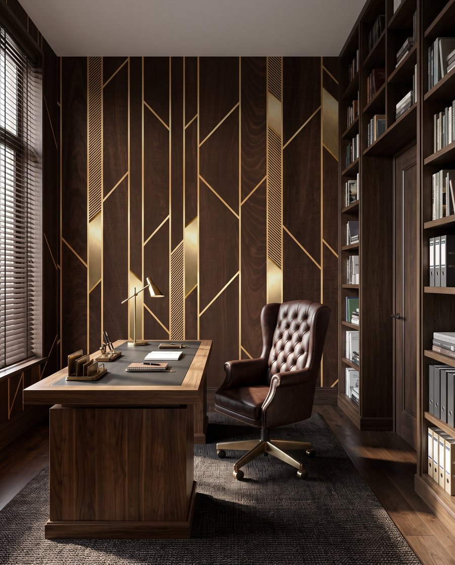 Goldene Linien auf Braun — Interieur 7