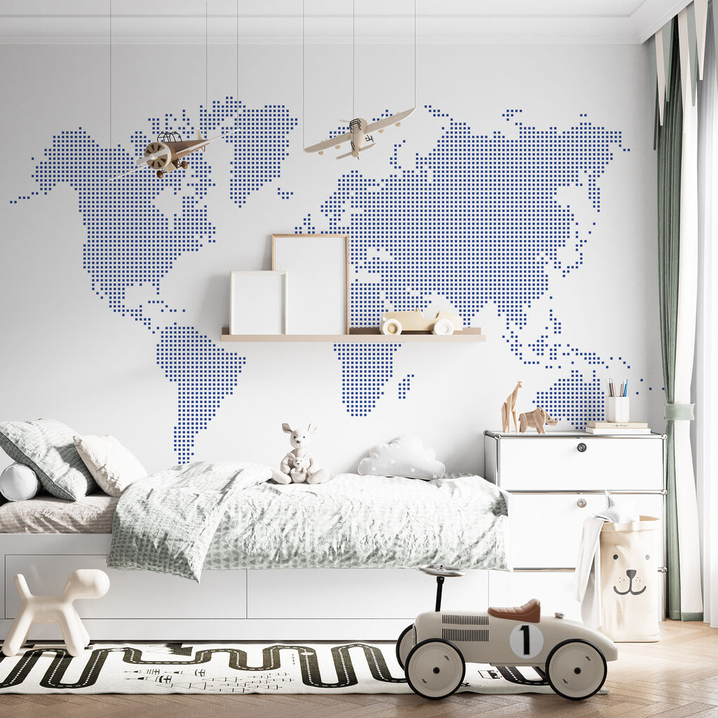 Weltkarte als Mosaik — Interieur 1