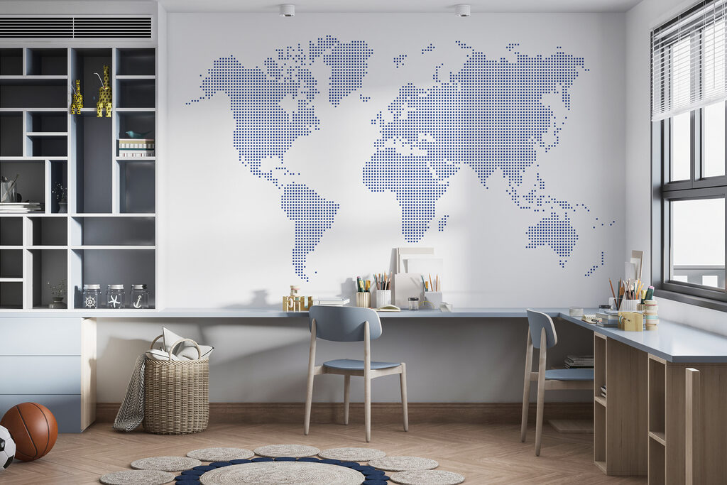 Weltkarte als Mosaik — Interieur 2