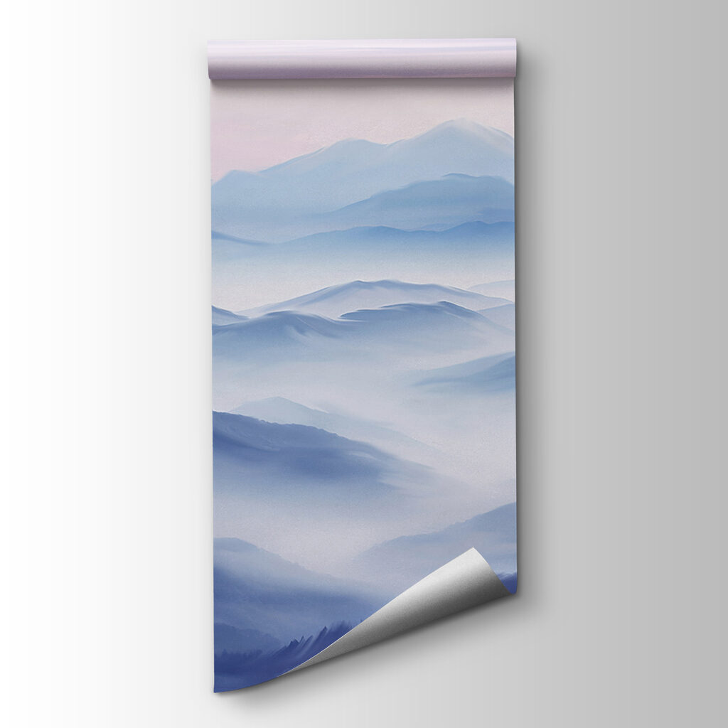Blaue Bergkämme bei Tagesanbruch — Produktansicht