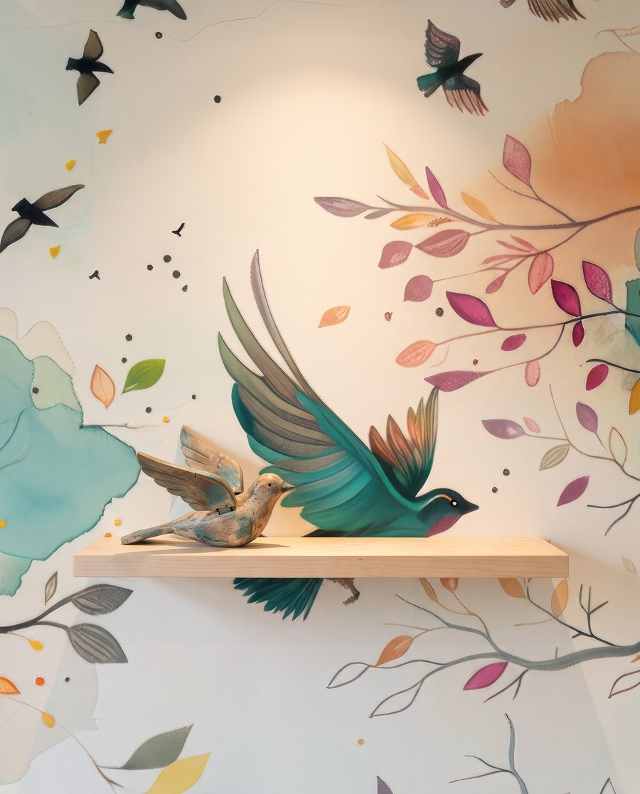 Vögel im Aquarellwald — Interieur 1