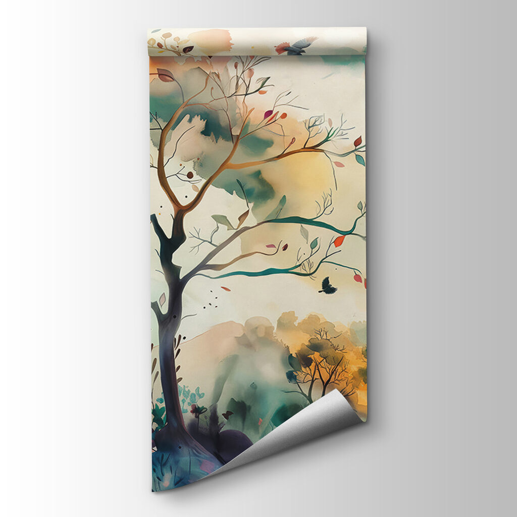 Vögel im Aquarellwald — Produktansicht