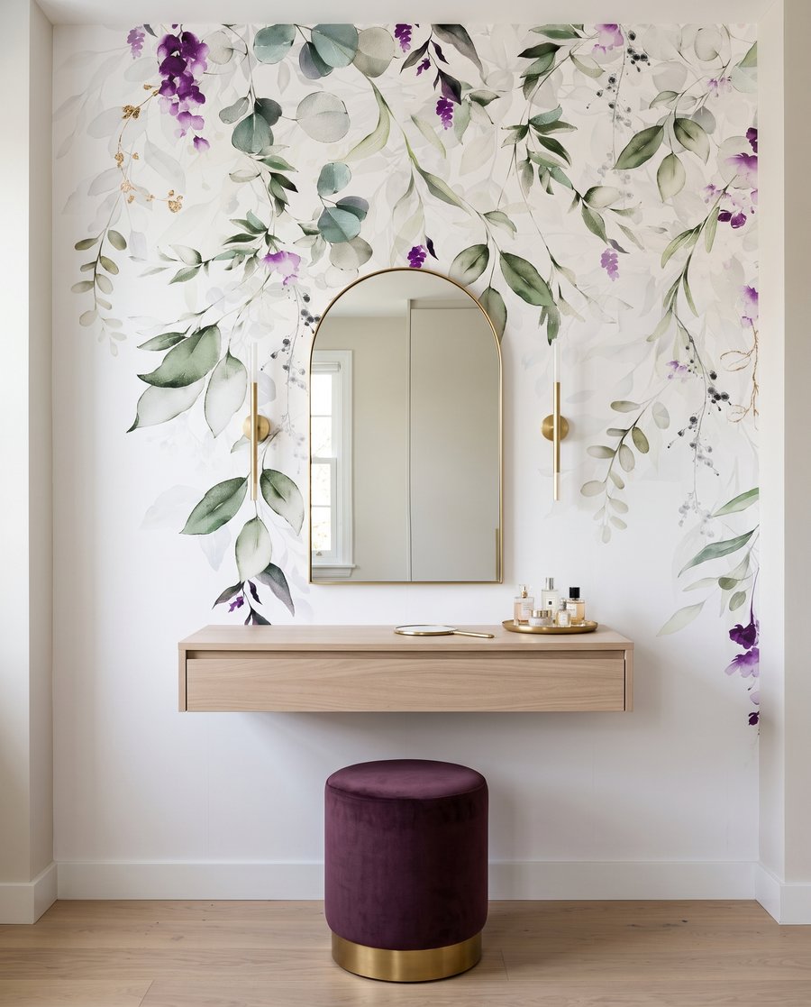 Violette Blüten an Zweigen — Interieur 2