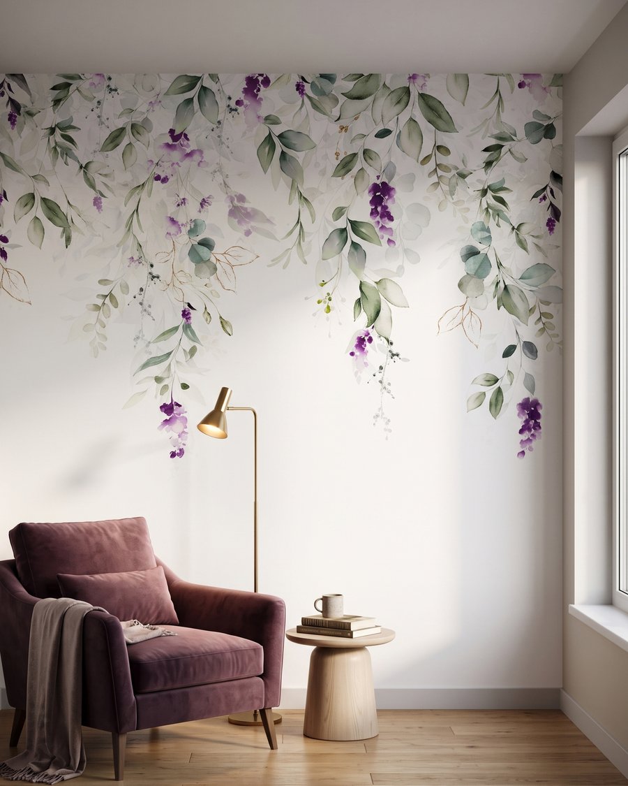 Violette Blüten an Zweigen — Interieur 4