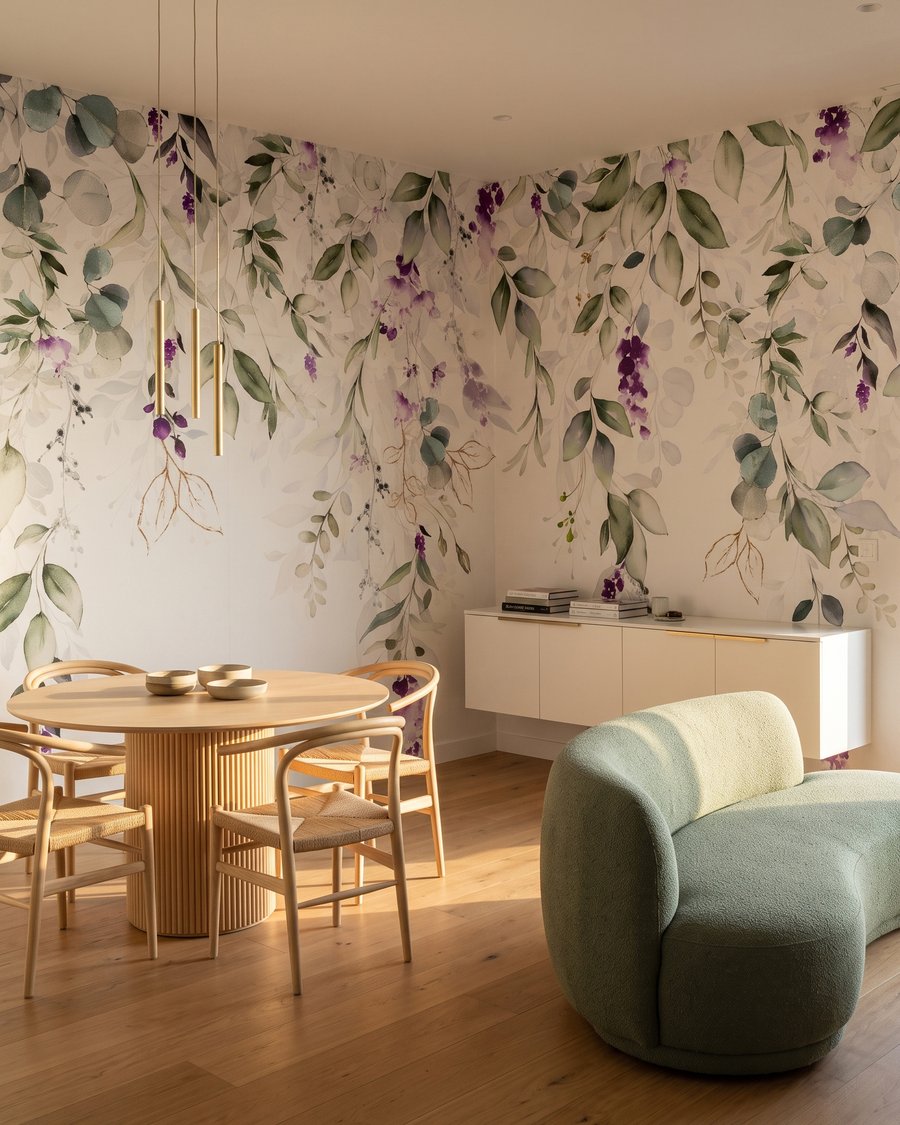 Violette Blüten an Zweigen — Interieur 6