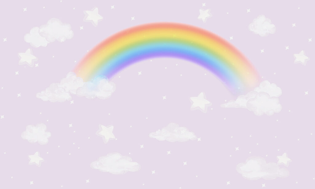 Regenbogen zwischen Sternchen — ganzes Design