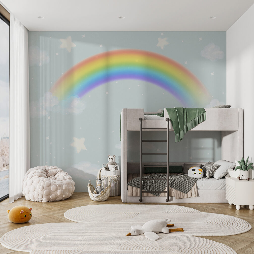 Regenbogen zwischen Sternchen in einem Interieur