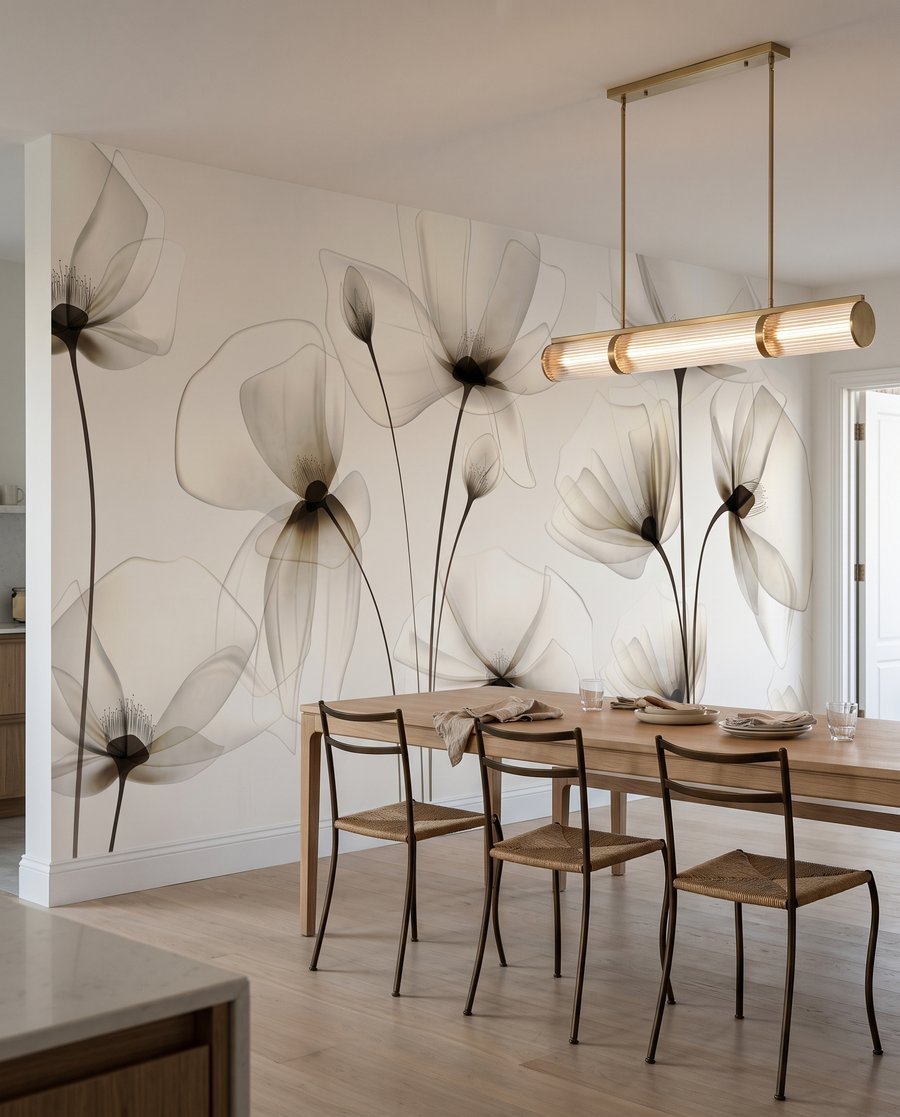 Luftiges Linienspiel in einem Interieur