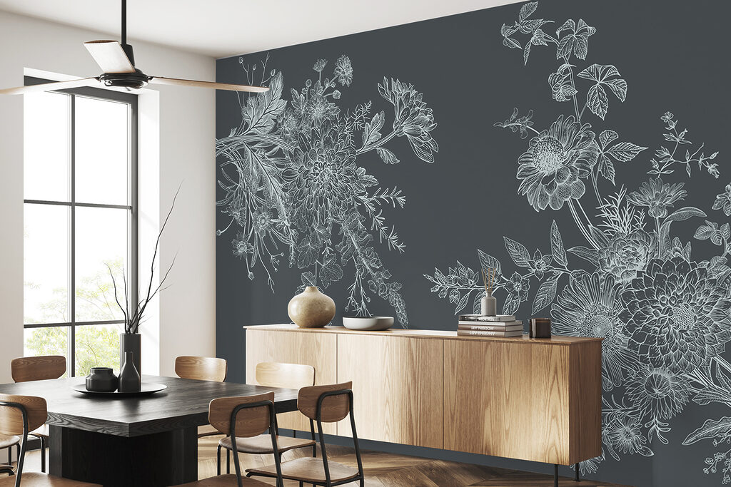 Blütenzweige im Gravurstil — Interieur 3