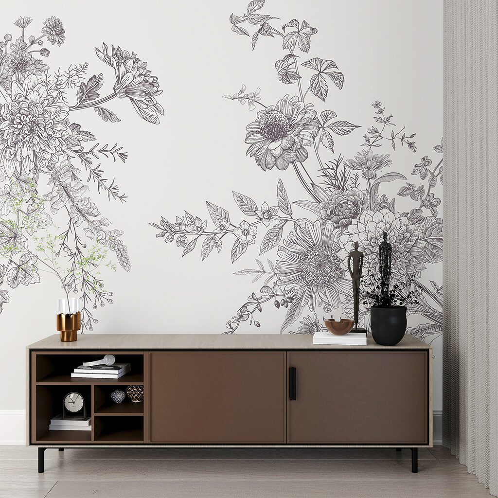 Blütenzweige im Gravurstil — Interieur 3