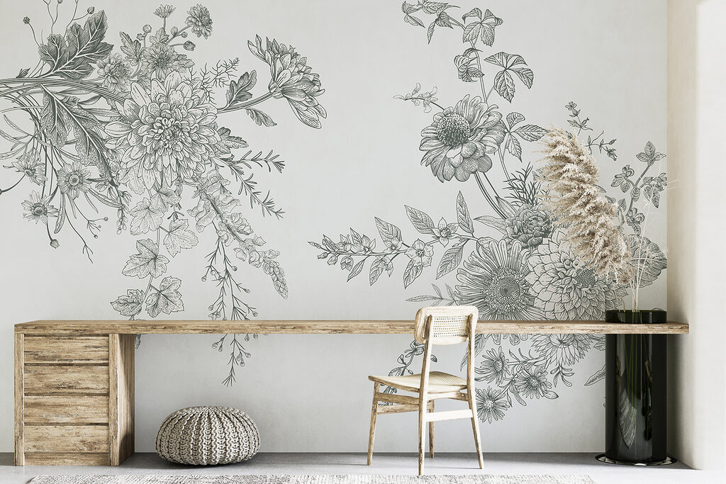 Blütenzweige im Gravurstil — Interieur 3