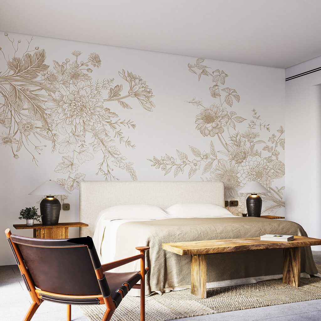 Blütenzweige im Gravurstil — Interieur 1