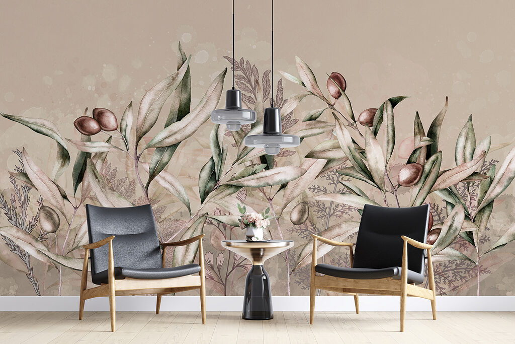 Olivenzweige in einem Interieur