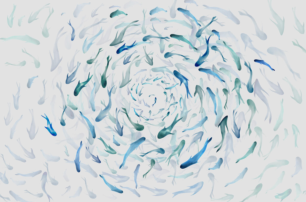 Fische im Strudel — ganzes Design