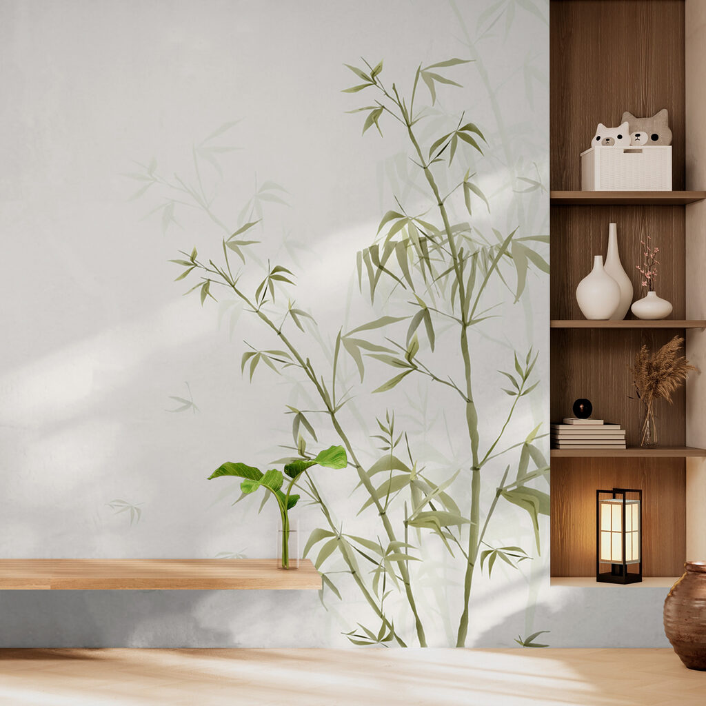 Bambuszweige auf hellem Grund — Interieur 2