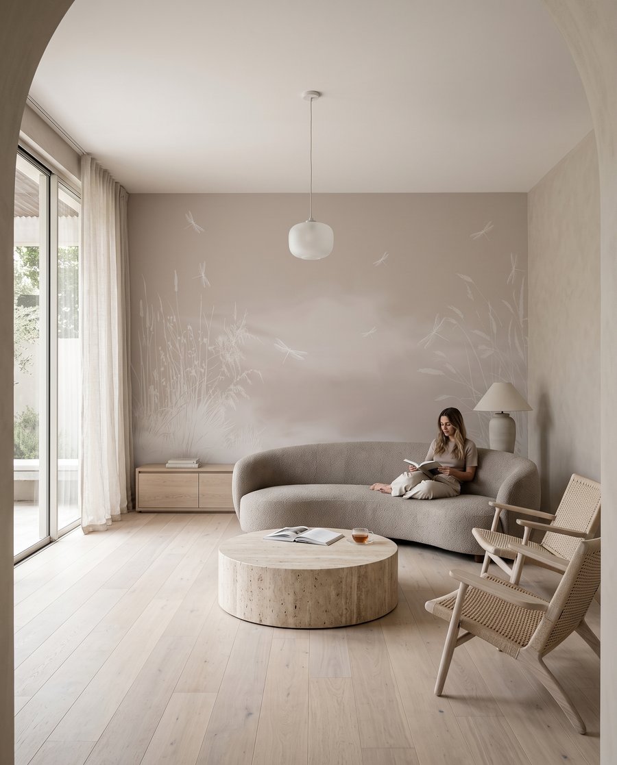 Libellen im Schilf in einem Interieur