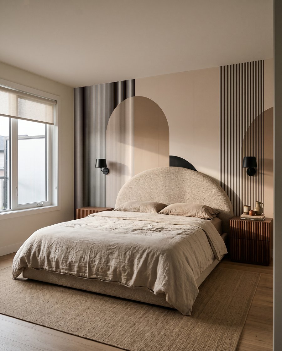 Bögen und feine Streifen in einem Interieur