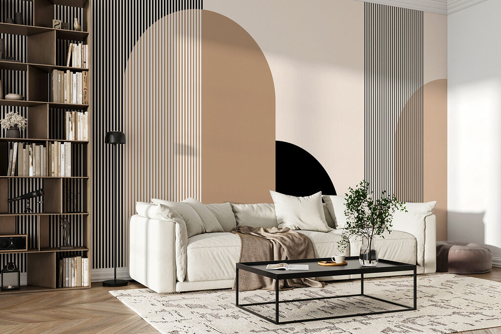 Bögen und feine Streifen in einem Interieur