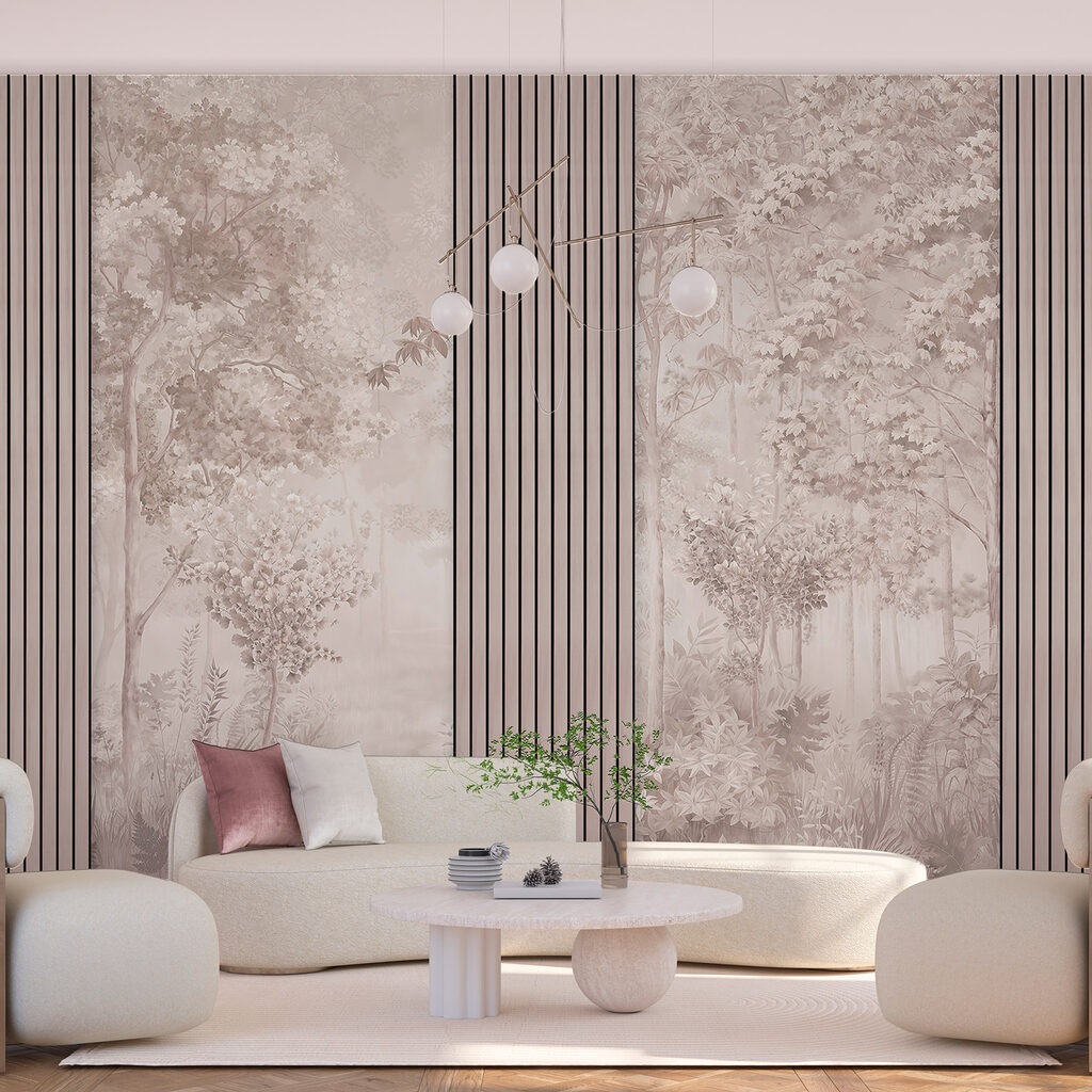 Wald zwischen schlanken Latten — Interieur 3