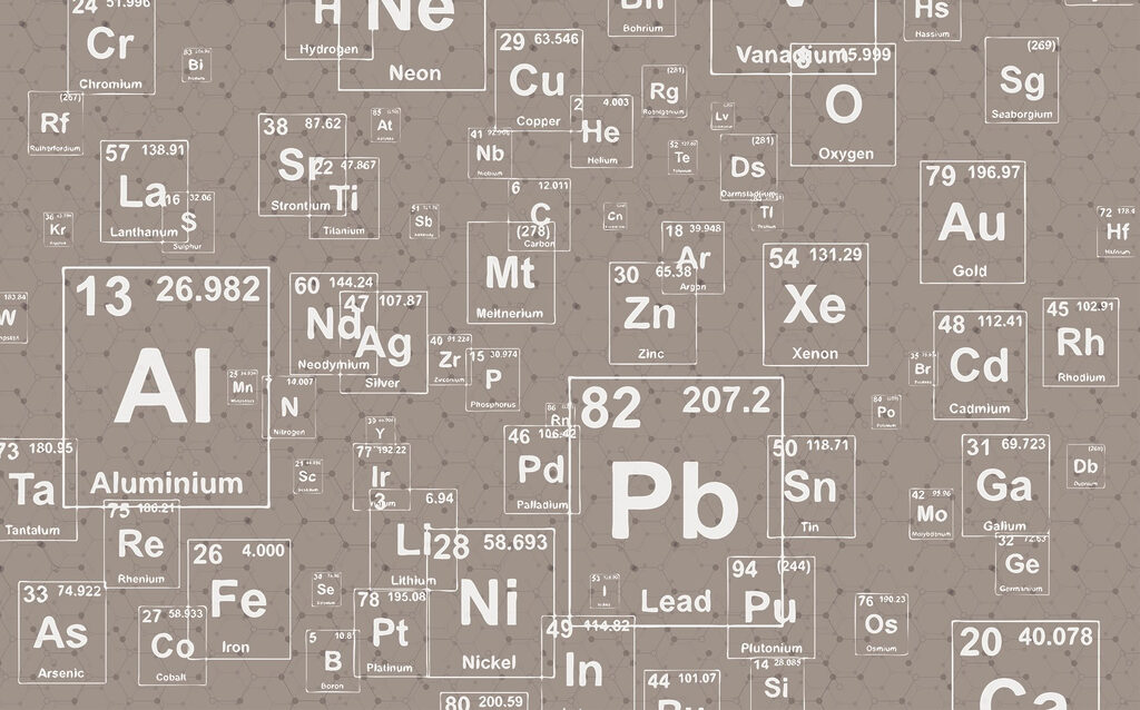 Chemische Symbole auf Patina — ganzes Design