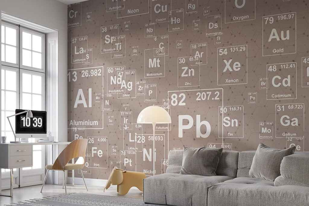 Chemische Symbole auf Patina — Interieur 1