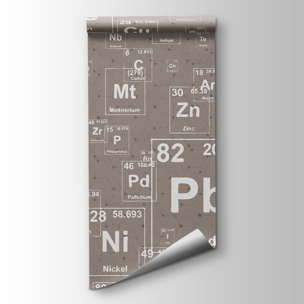 Chemische Symbole auf Patina — Produktansicht