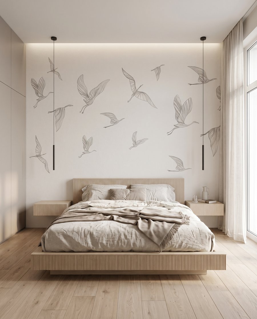 Kraniche in feinen Linien — Interieur 2