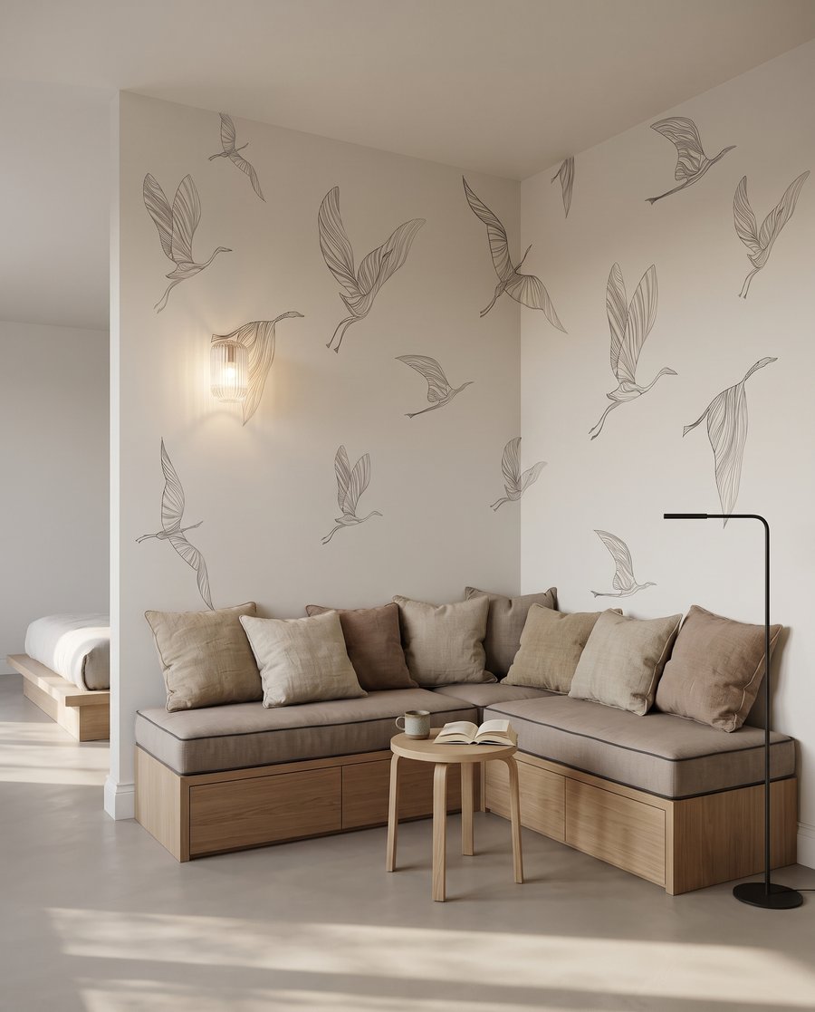 Kraniche in feinen Linien — Interieur 3