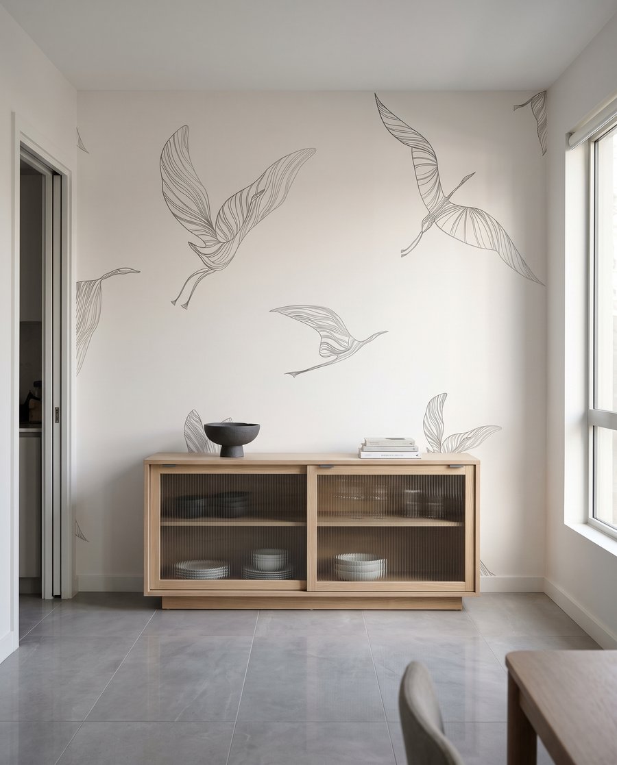 Kraniche in feinen Linien — Interieur 6
