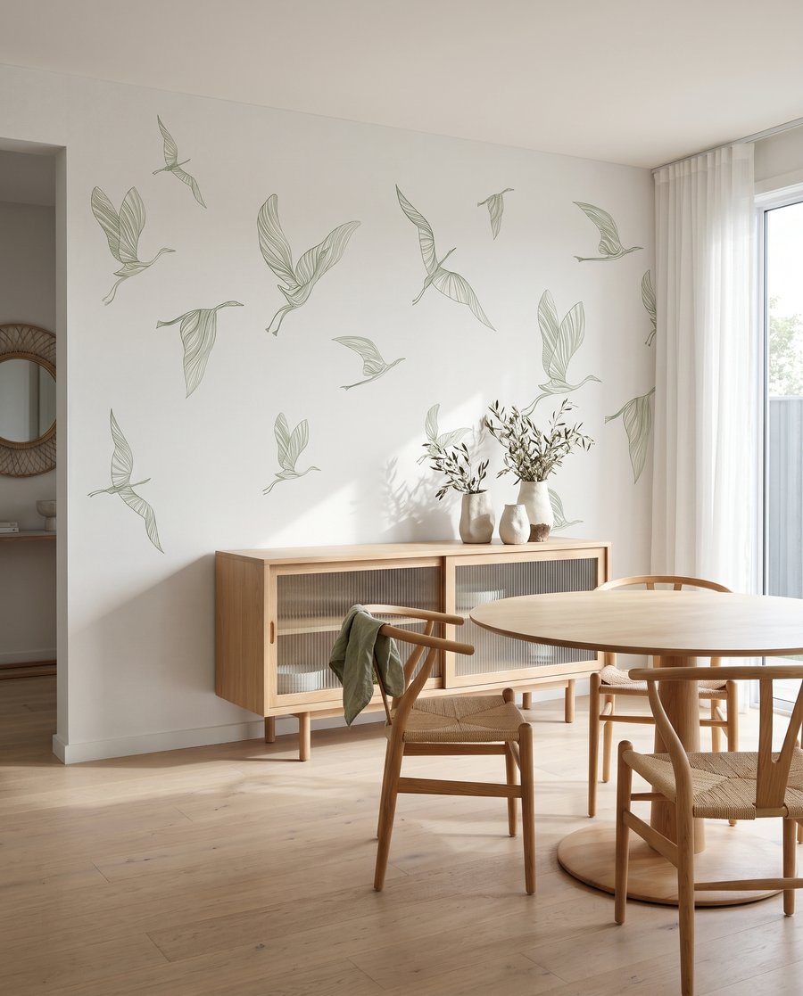 Kraniche in feinen Linien — Interieur 1