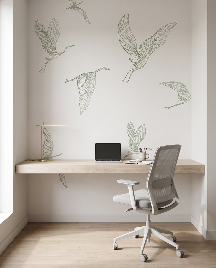 Kraniche in feinen Linien — Interieur 5