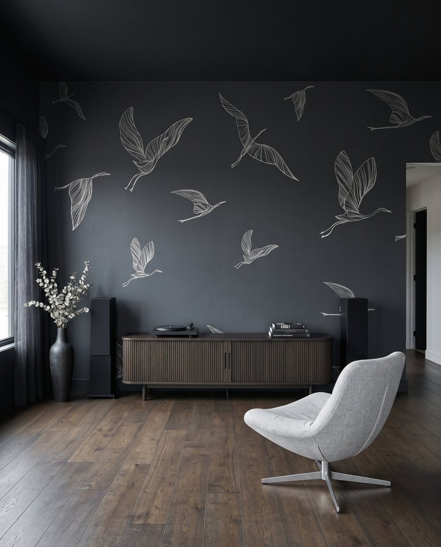 Kraniche in feinen Linien — Interieur 1