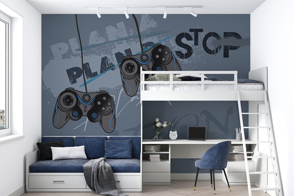 Controller und Schriftzüge in einem Interieur