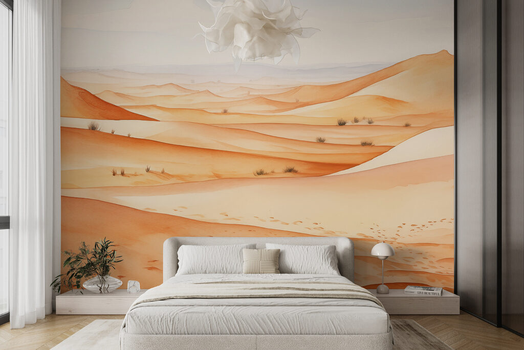 Dünen in warmen Aprikosentönen in einem Interieur