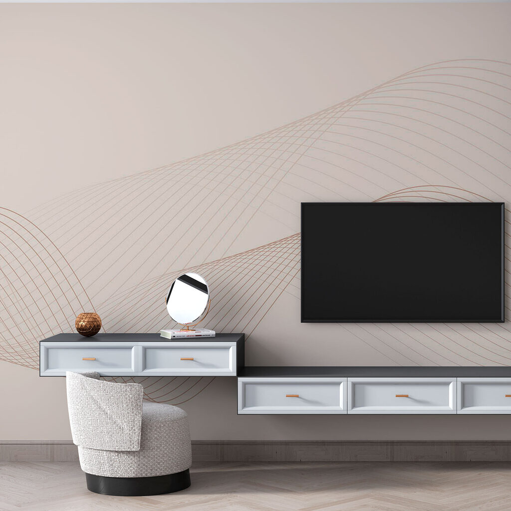 Wellen im Linienspiel in einem Interieur