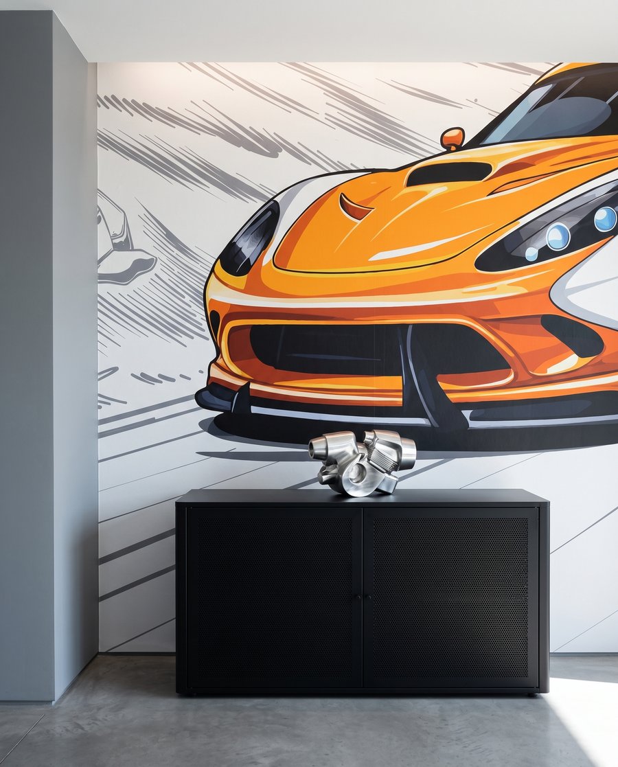 Sportwagen in der Kurve — Detail