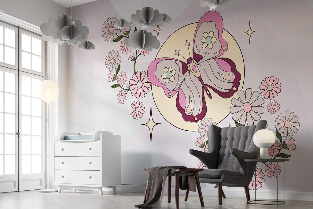 Schmetterling zwischen Blüten — Interieur 2
