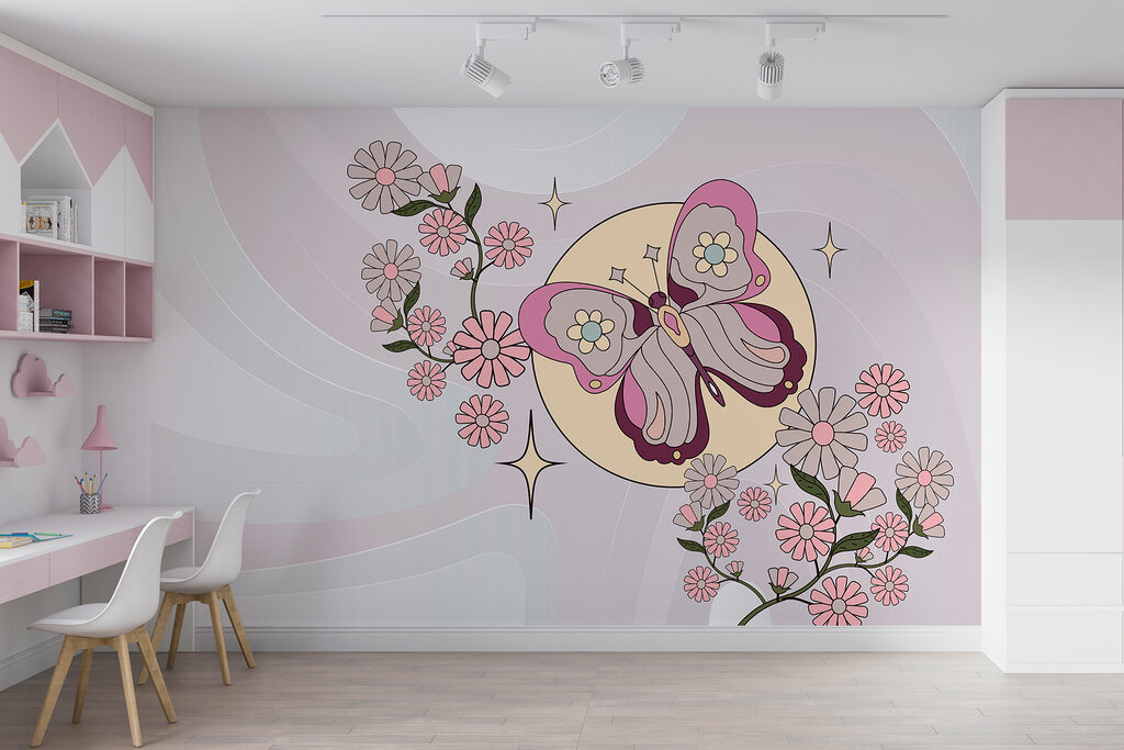 Schmetterling zwischen Blüten — Interieur 3
