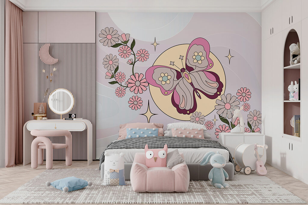 Schmetterling zwischen Blüten — Interieur 4