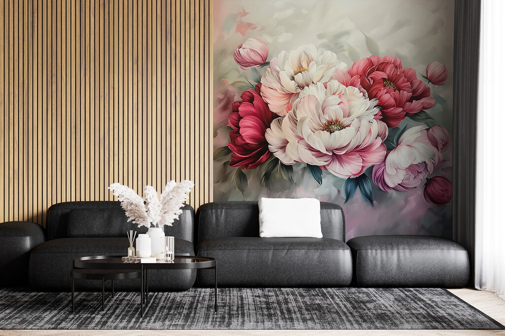 Blumenstrauß in tiefen Tönen in einem Interieur