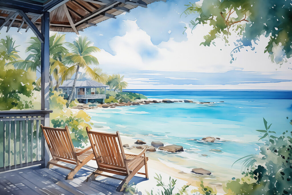 Terrasse mit Meerblick — ganzes Design
