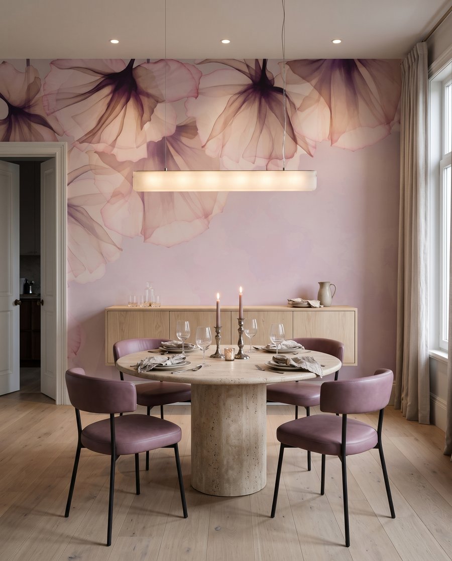 Blütenschleier in einem Interieur