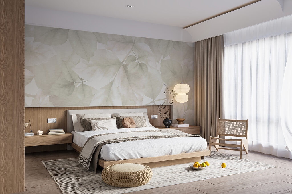 Blätter wie durchscheinende Schatten in einem Interieur