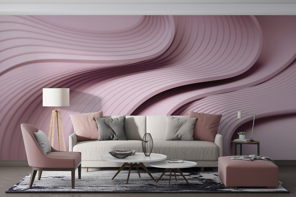 Rillen in fließenden Bögen in einem Interieur